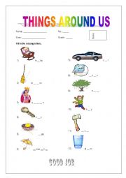 English Worksheet: Things Around Us