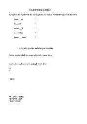 English Worksheet: Revision Worksheet