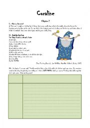 English Worksheet: Coraline By Neil Gaiman Chapter 2