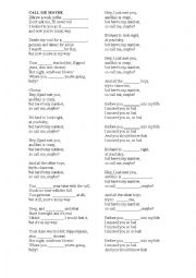 English Worksheet: Call me Maybe