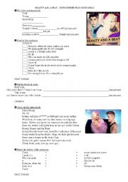 English Worksheet: Beauty and a Beat - Justin Bieber