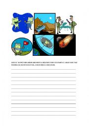 English Worksheet: CRETIVE STORY WRITING - ALIENS