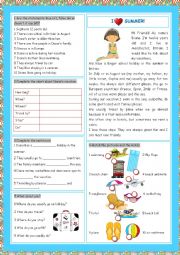 English Worksheet: Vacation (I Love Summer!) 