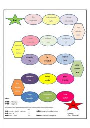 English Worksheet: Gameboard comparatives-superlatives