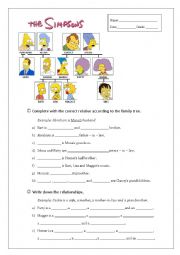 English Worksheet: The Simpsons family tree 