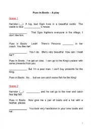 English Worksheet: Puss in boots PLAY