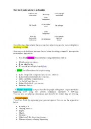English Worksheet: HOW TO DESCRIBE PICTURES