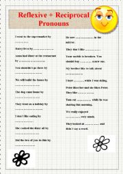 English Worksheet: reflexive and reciprocal pronouns