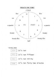 English Worksheet: What time is it?