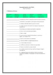 English Worksheet: ETS Essential Guide for the TOEFL Vocabulary Day 5-6