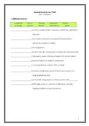 English Worksheet: ETS Essential Guide for the TOEFL Vocabulary Day 7-8