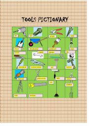 English Worksheet: Tools Pictionary