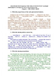 English Worksheet: GRAMMAR TEST (tenses, articles, prepositions) with a KEY