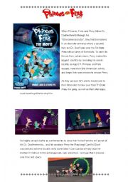 English Worksheet: Phineas & Ferb across the 2nd Dimension