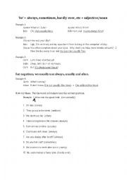English Worksheet: abverbs of frequency
