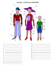 English Worksheet: CLOTHES AND ACCESSORIES