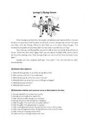 English Worksheet: Georges Flying Lesson
