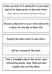 Reading Activity Cards - ESL worksheet by aimz0611