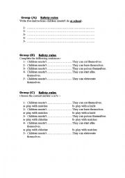 English Worksheet: safety rules