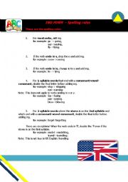 Spelling rules for -ing form