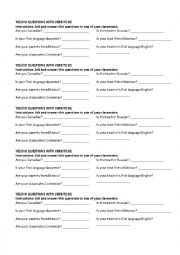 English Worksheet: Yes No questions with be