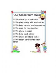 English Worksheet: CLASSROOM RULES