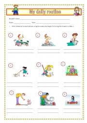 English Worksheet: daily routine