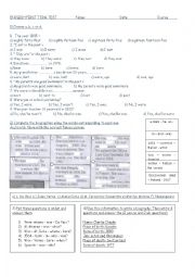 English Worksheet: Simple past test