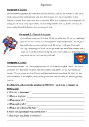 English Worksheet: Superhero project work