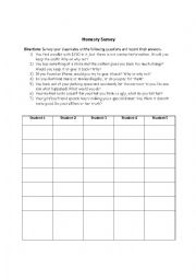 Honesty Conversation Worksheet