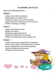 English Worksheet: BATHSHEEBA THE WITH READING GUIDE