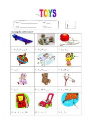 English Worksheet: Toys