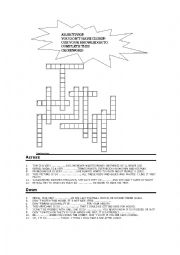 English Worksheet: Crossword on adjectives ending in -ible;-y; -ious