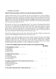 English Worksheet: Reading