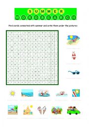 SUMMER WORDSEARCH