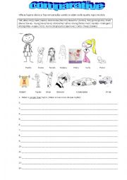 English Worksheet: Comparatives