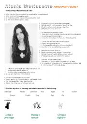 English Worksheet: Alanis song Hand in my pocket