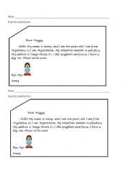 A LETTER FOR BEGINERS USING TO BE.