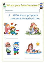 English Worksheet: seasons