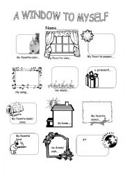 English Worksheet: A window to myself