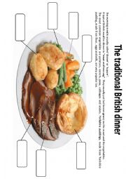 English Worksheet: Traditional British dinner