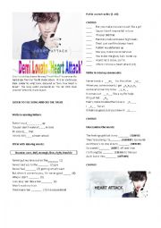 English Worksheet: Demi Lavato Heart attack