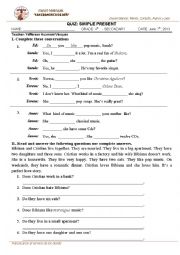 English Worksheet: simple present