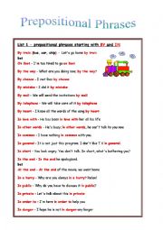prepositional phrases rules + exercises
