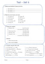 English Worksheet: Ordinal numbers