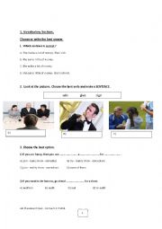 English Worksheet: a grammar quiz for teenagers