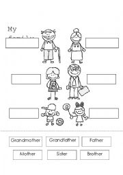 English Worksheet: My family