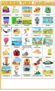 English Worksheet: Summer time pictionary