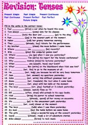 English Worksheet: Tenses: Revision