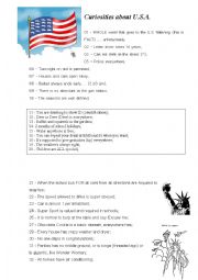 English Worksheet: USA Curiosities